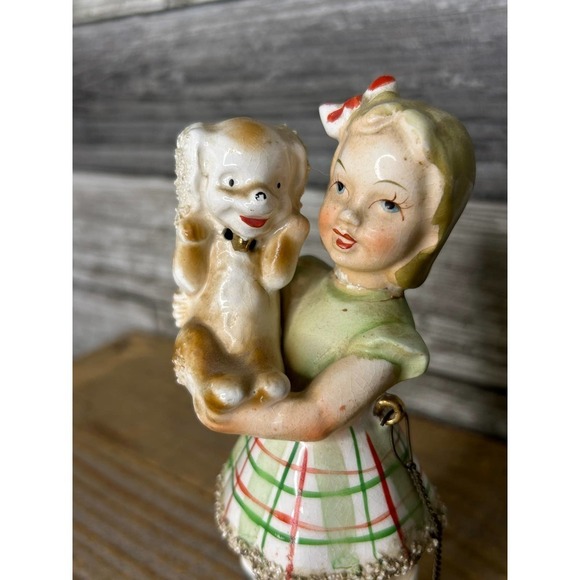 Vintage Ceramic Girl and Puppy Knick Knack Figurine - Picture 2 of 5